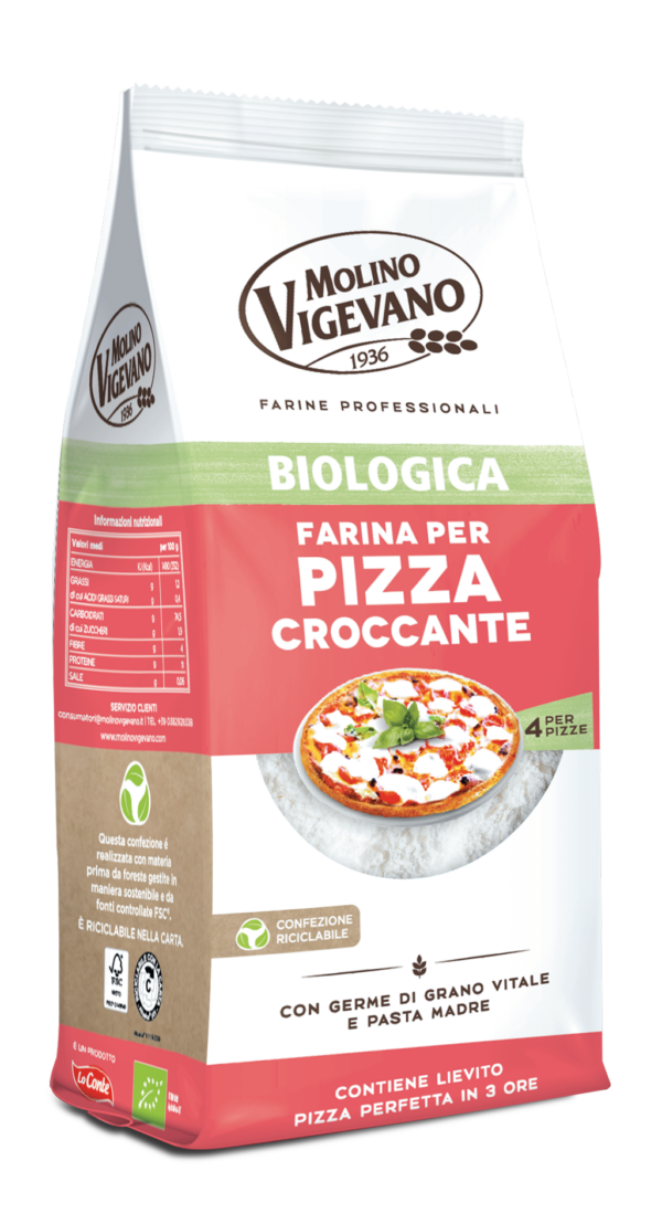 Farina biologica per pizza croccante Molino Vigevano