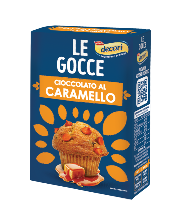 Gocce di cioccolato al caramello, ideale come snack o per guarnire e arricchire le tue creazioni