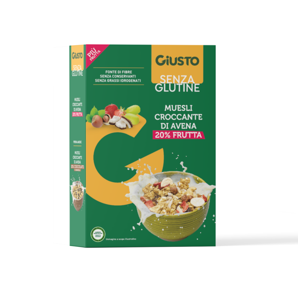 Muesli croccante alla frutta per una colazione carica di energia.