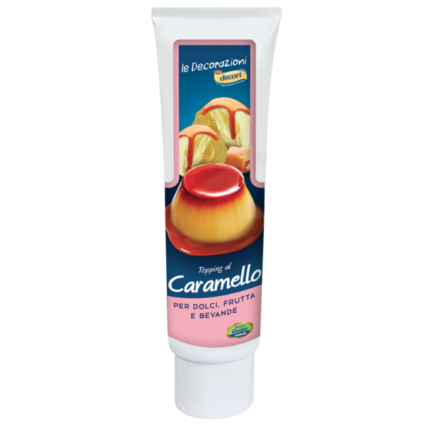 Topping al Caramello Decorì: ideale per dolci, frutta e bevande.